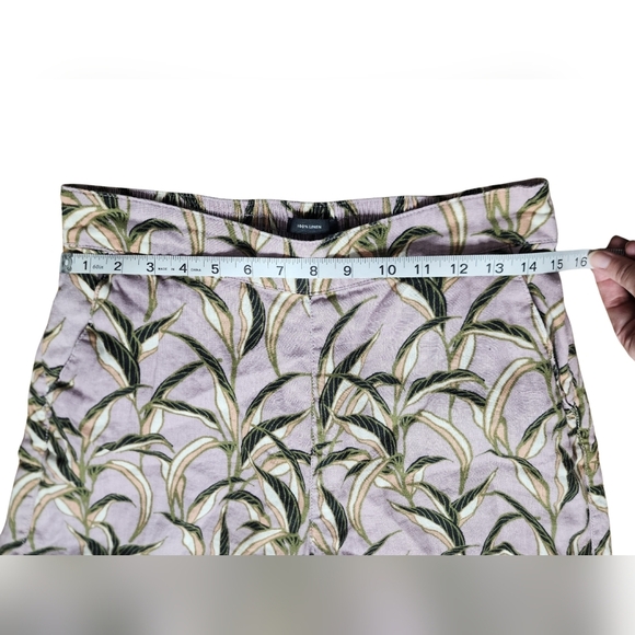 Tahari Lilac Floral Women's Linen Pull On Pants, Medium - Picture 5 of 7